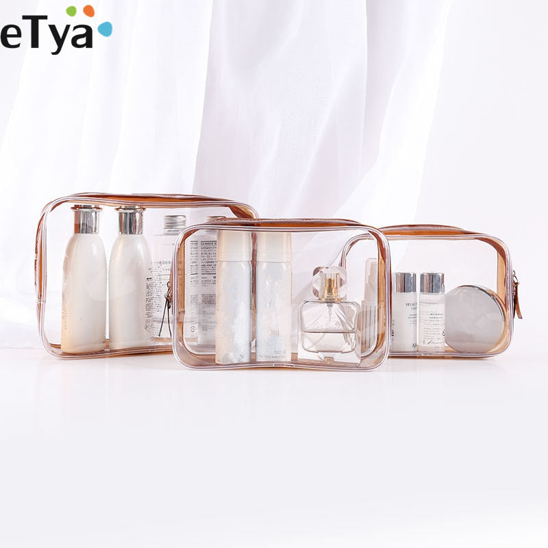 1PC Women Travel Clear Makeup Bag Organizer Transparent PVC Cosmetic Bags Beauty Toiletry Make Up Pouch Wash Storage Bags Pouch