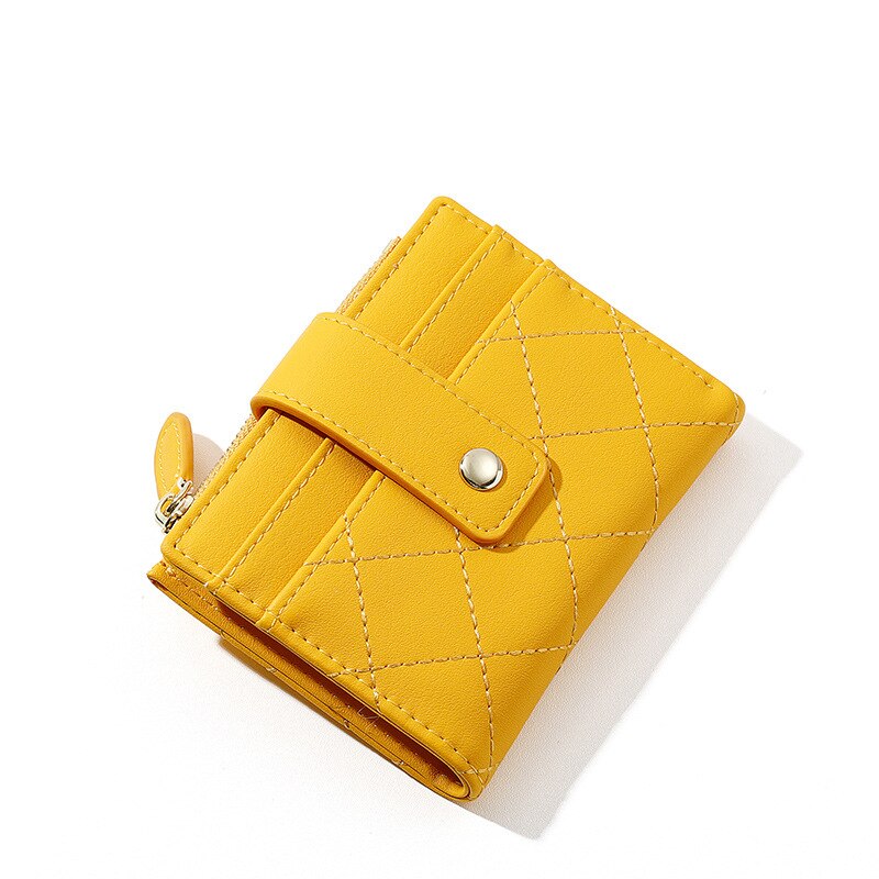 Geestock Women's Zipper Wallet for PU Leather Fashion Lattice Card Holder Girl Student Coin Purses Handbags New Creative Purse