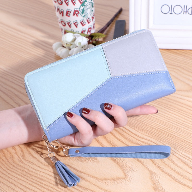 New Wallets Zipper Coin Purse Lady Long Short Purses Handbags Women Clutch Cards Holder PU Leather Moneybag Billfold Wholesale