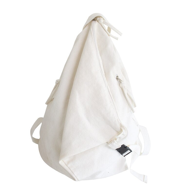 Unisex Leisure Travel Backpack Fashion Trend Canvas School Bag Solid Color Simple School Backpack Female Daily Backpack Mochila