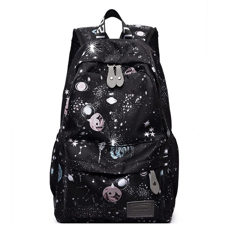 Fashion Teenage Girls School Bags Female Backpacks Planet Printing Laptop Bags for Women Bags Waterproof Travel Backpack Women