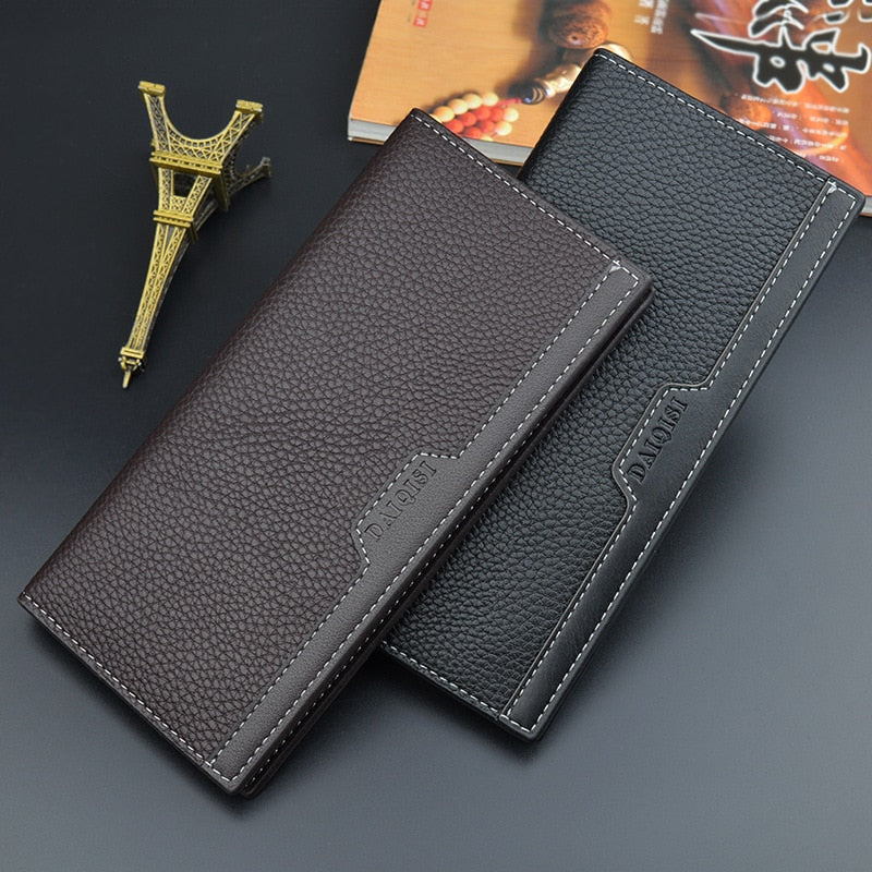 New Men Wallets Fashion Large Capacity PU Leather Purses Long Multifunctional Money Bag for Men Coin Card Holders Dropshipping