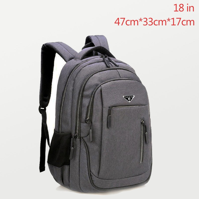 Large Capacity Backpack Men Laptop Backpacks 15.6 Oxford Black Solid Big High School Bags Teen College Boy Gril Student Backpack