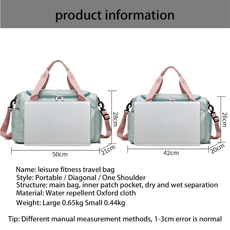 New Travel Bags Hand Luggage Waterproof Sports Fitness Yoga Gym Large Capacity For Women