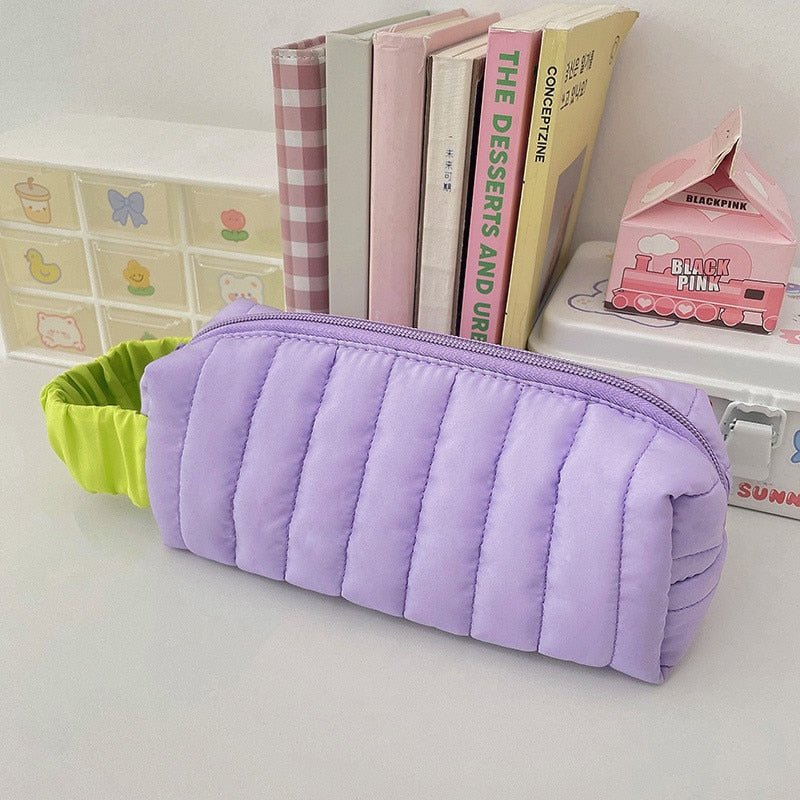 1Pc New Macaron Color Soft Makeup Bag For Women Zipper Large Female's Cosmetic Case Travel Make Up Toiletry Bag Washing Pouch