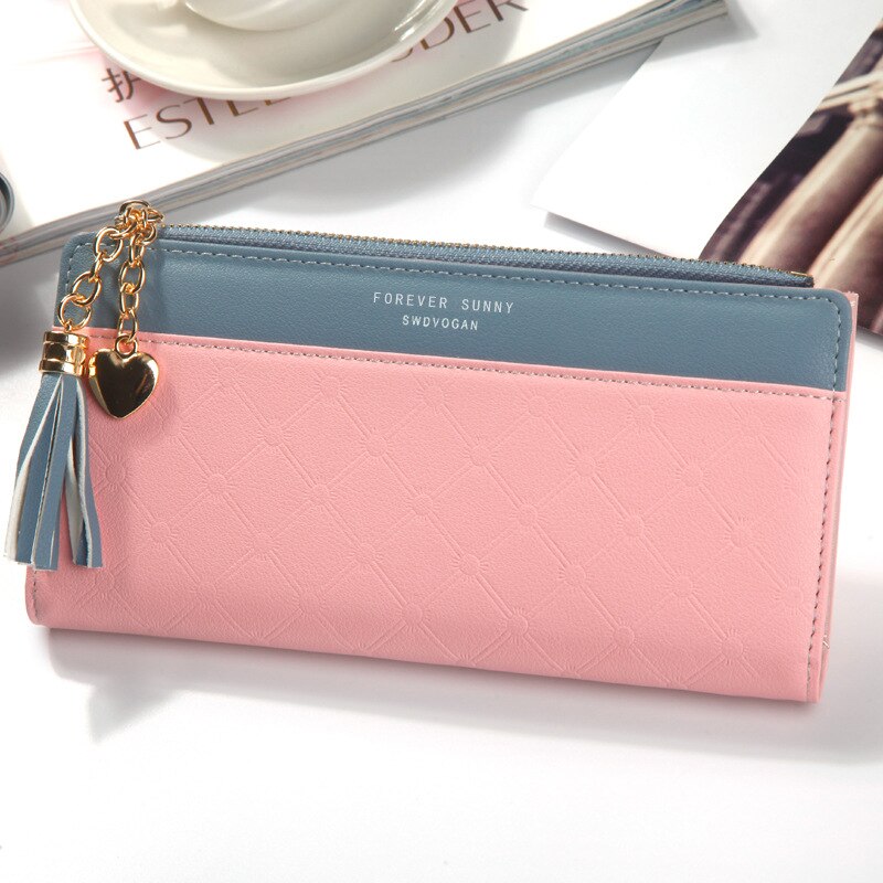 Long Women's Wallet Female Purses Tassel Coin Purse Card Holder Wallets Female Pu Leather Clutch Money Bag Pu Leather Wallet