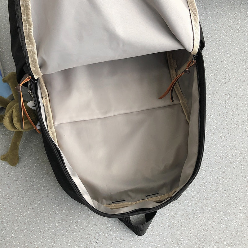 HOCODO New Trend Women's Backpack High Quality Nylon Fabric Backpack Simple Solid Color School Bag For Teen Book SchoolBags