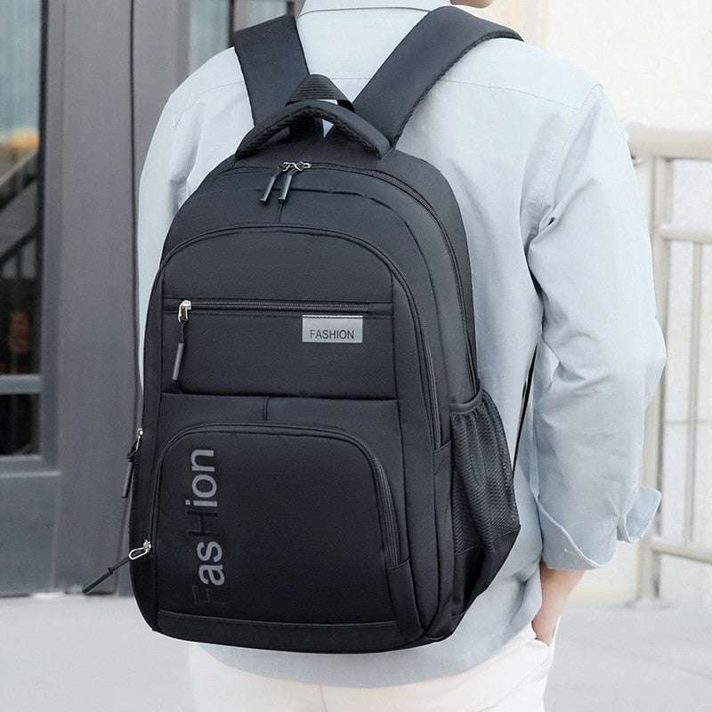Fashion Men's Backpack Oxford Cloth Black Waterproof Computer Bag Men's and Women's Travel Leisure Backpack