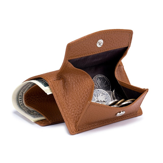 New Women Genuine Leather Purses Female Small Cowhide Wallets Lady Coin Bag Card Holder Large Capacity Money Bag Portable Clutch