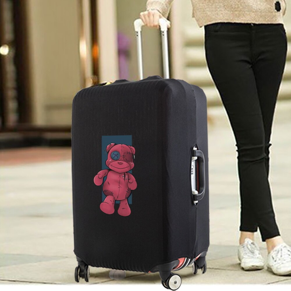 Luggage Cover Protective Thickening Travel Accessories Luggage Dust Cover for 18-28 Inch Bear Print Fashion Suitcase