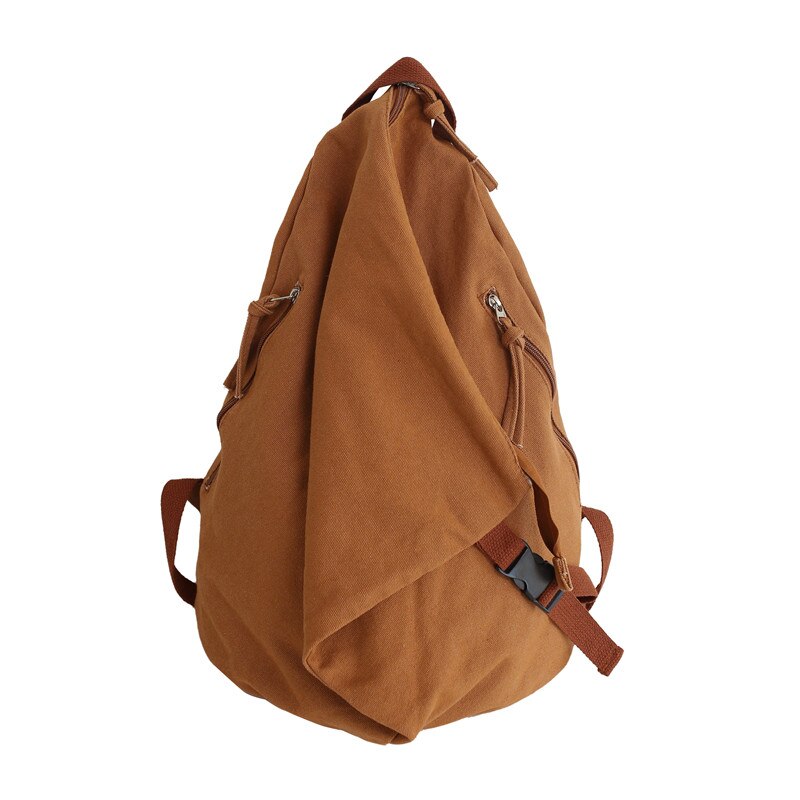 Unisex Leisure Travel Backpack Fashion Trend Canvas School Bag Solid Color Simple School Backpack Female Daily Backpack Mochila