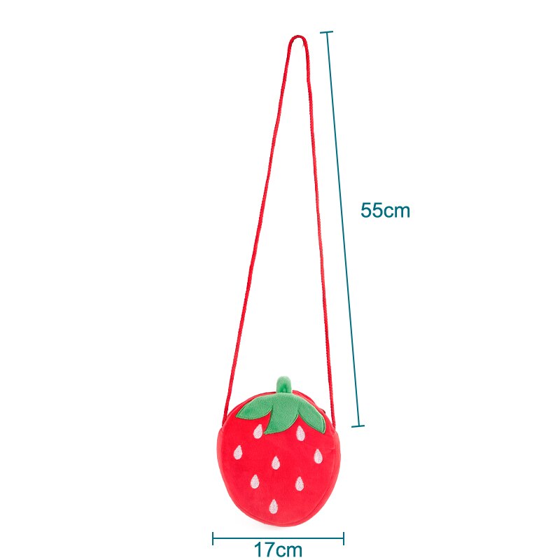 1PCS Girl Simulation Fruit Bag Children Watermelon Strawberry Shoulder Bag Plush Messenger Bag Coin Purse