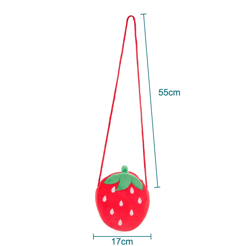1PCS Girl Simulation Fruit Bag Children Watermelon Strawberry Shoulder Bag Plush Messenger Bag Coin Purse