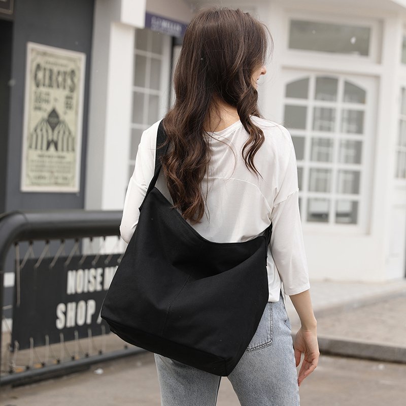 Fashion Canvas Women Bags Casual Totes Female Large Travel Shoulder Messenger Bag College Student Bag Solid Color Lady Handbags