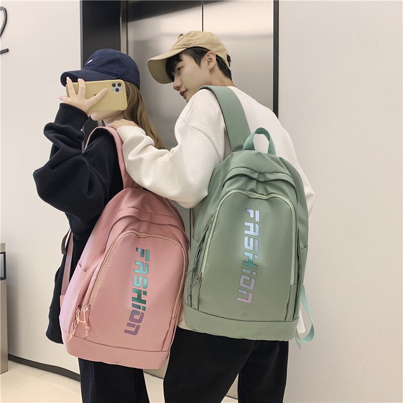 Fashion Women's backpacks Simple Couple Backpacks Students Traveling School backpacks Black Pink Female Bag