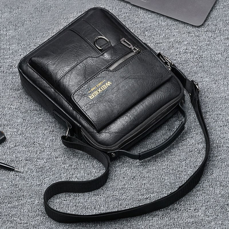 Weixier Men's Crossbody Bag Men Shoulder Bags Zippers Handbags Large Capacity Artificial Leather Bag for Male Messenger Tote Bag