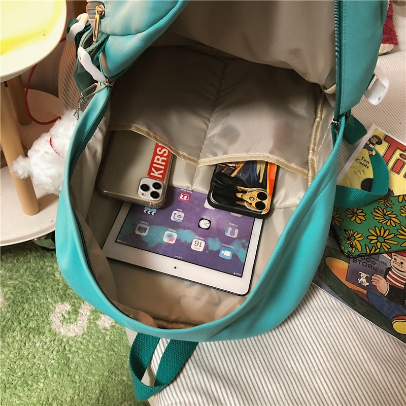 Casual Waterproof Nylon Women Bags School Backpack for Teenagers Girls Travel Backbag Mochilas Female Small Bookbag Kawaii Bag