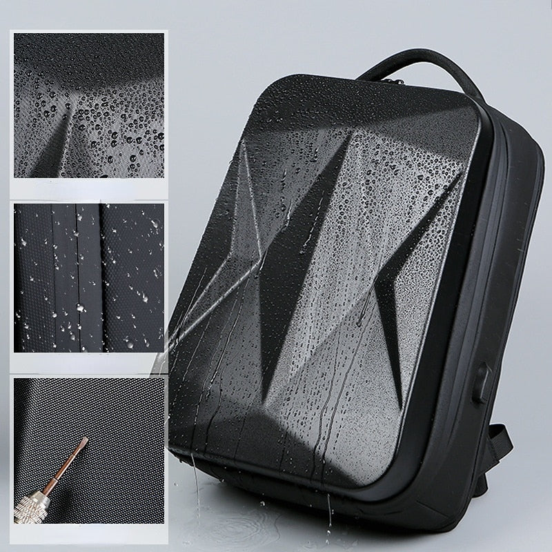 Hard shell backpack 17 inch large capacity computer backpack ABS travel bag USB business backpack can be sent on behalf of