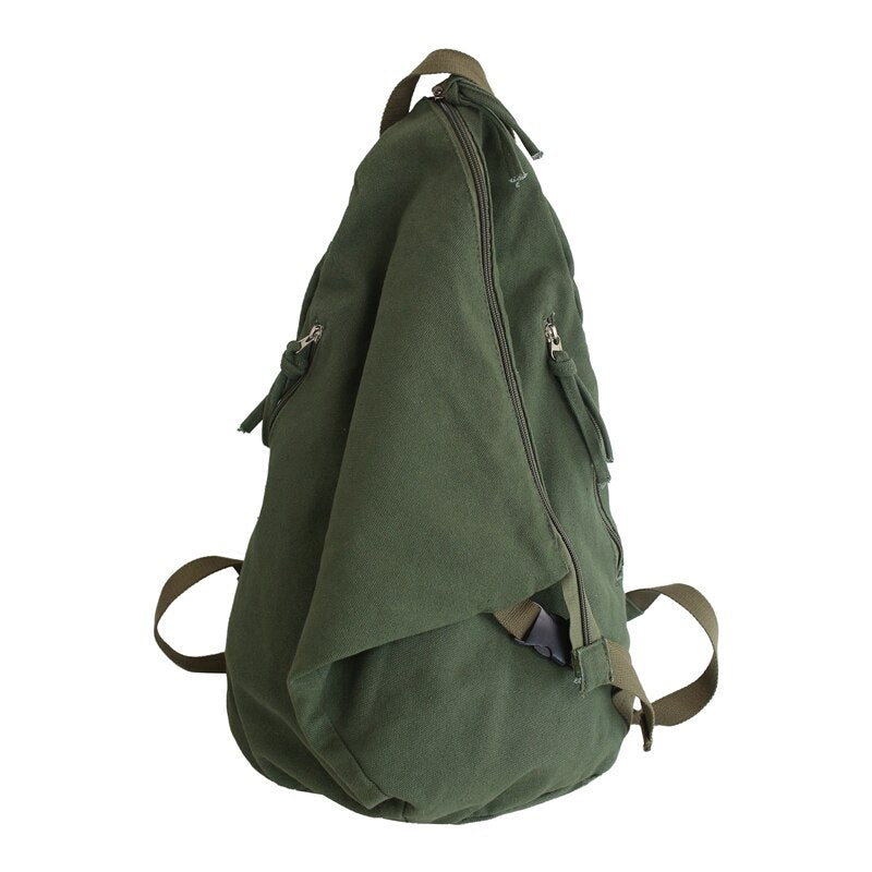 Unisex Leisure Travel Backpack Fashion Trend Canvas School Bag Solid Color Simple School Backpack Female Daily Backpack Mochila