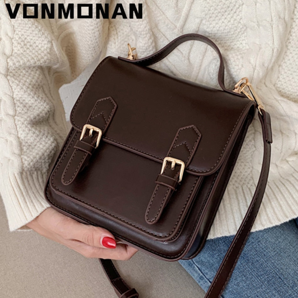 Elegant Female Tote Mini Bag New High Quality PU Leather Women's Designer Handbag Vintage Ladies Shoulder Messenger Bag
