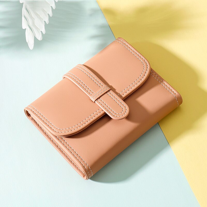 Visible Stitches Fashion Small Wallet for Women Brand Tri-fold Wallets Card Holder Purse Female Purses Short Clutch Carteras NEW