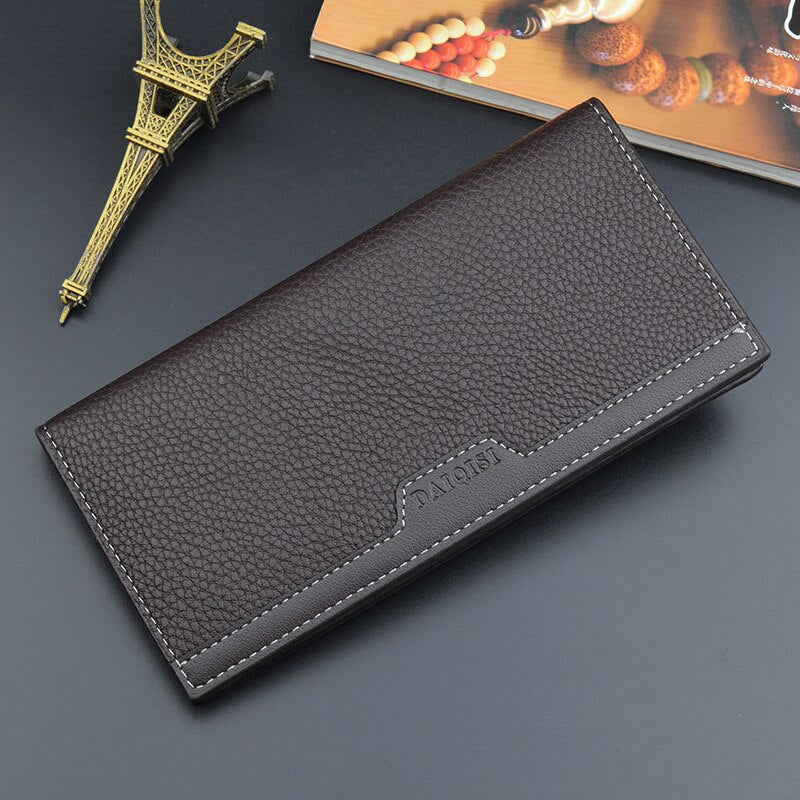 New Men Wallets Fashion Large Capacity PU Leather Purses Long Multifunctional Money Bag for Men Coin Card Holders Dropshipping