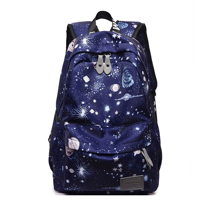 Fashion Teenage Girls School Bags Female Backpacks Planet Printing Laptop Bags for Women Bags Waterproof Travel Backpack Women