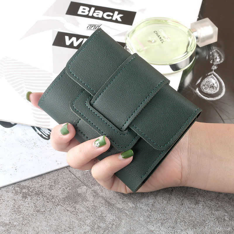 Wallet Women Lady Short Women Wallets Red Color Mini Money Purses Small Fold PU Leather Female Coin Purse Card Holder