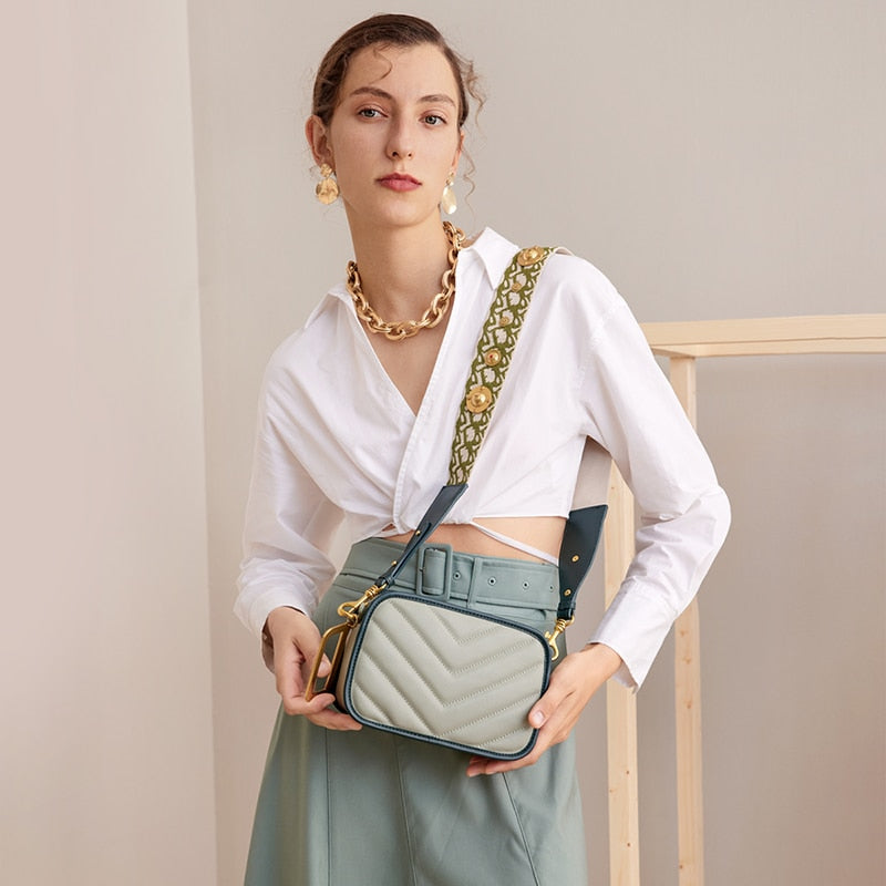 Cnoles Fashion Ladies Shoulder Bag Luxury Women Bags Designer Brand Female Leather Crossbody Bags With 2 shoulder straps