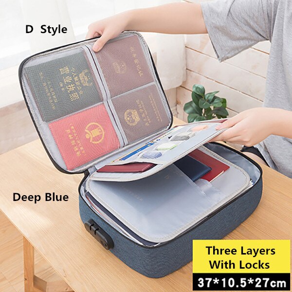 Travel Business Briefcase A4 Document Bag Waterproof Oxford Tote Men Women's Electronic Product Storage Pouch Office Organizer
