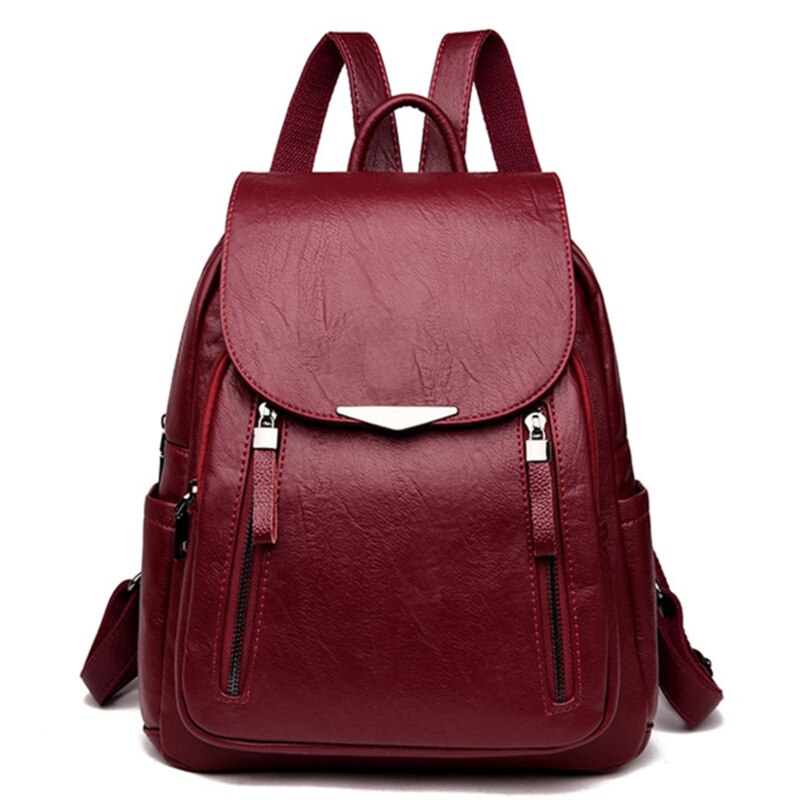 Korean Backpack Women The Wild Fashion Shoulder Travel Backack School Bag Waterproof Leisure Travel PU Leather Backpacks Black