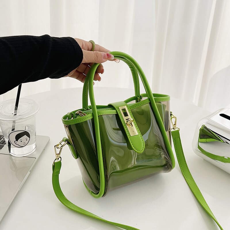 Summer Colorful Jelly Women Bag Brand Designer Women's Crossbody Shoulder Bags Transparent Fashion Handbags Top Handle Purse NEW