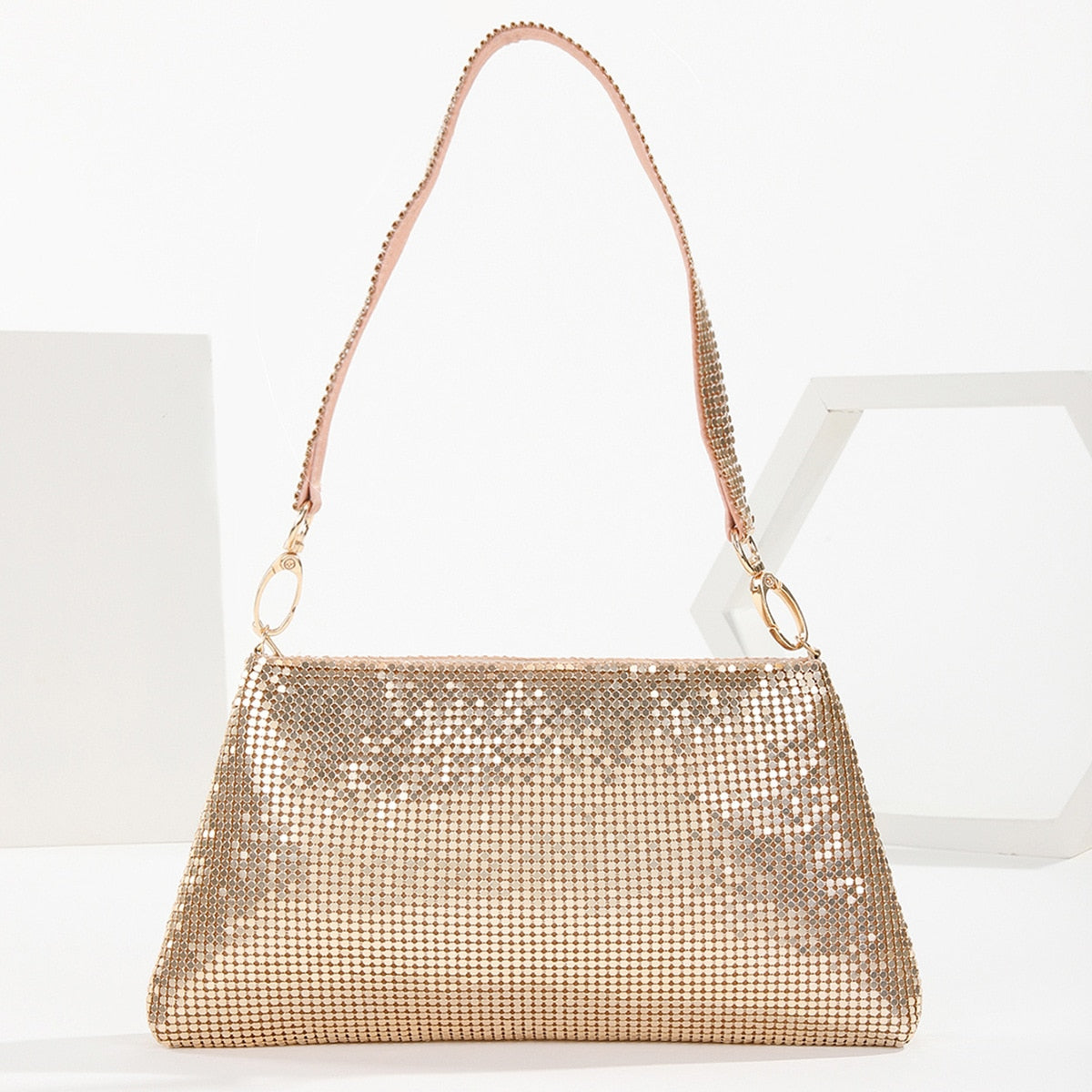 New Rhinestone Underarm Bag Fashionable Versatile Compact And Portable European Style For Woman Daily Wear Or Matching