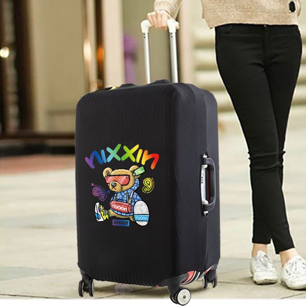 Luggage Cover Protective Thickening Travel Accessories Luggage Dust Cover for 18-28 Inch Bear Print Fashion Suitcase