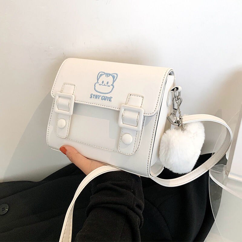 Cute cat Bag Women's Shoulder Bag Messenger bag Harajuku sweet japanese Fashion Y2K White Kawaii Vintage chic Handbag for Girl