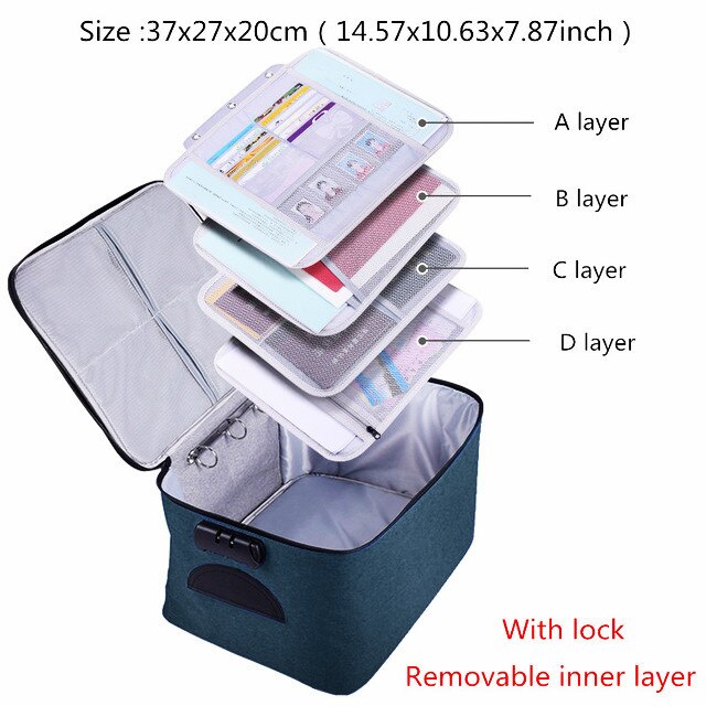 Travel Business Briefcase A4 Document Bag Waterproof Oxford Tote Men Women's Electronic Product Storage Pouch Office Organizer