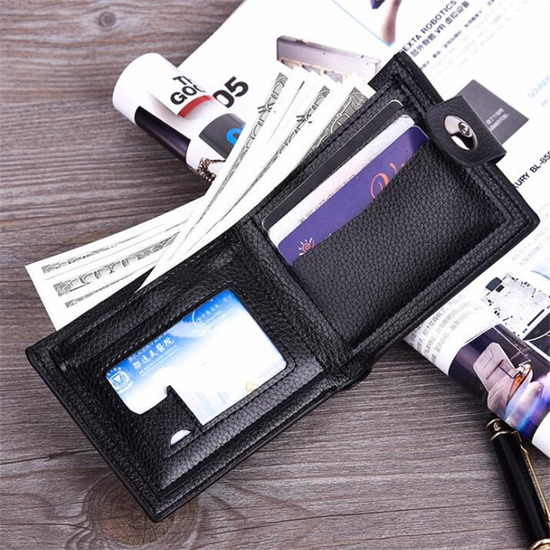 New Men Wallets Small Money Purses Wallets New Design Top Men Thin Wallet With Coin Bag Zipper Wallet