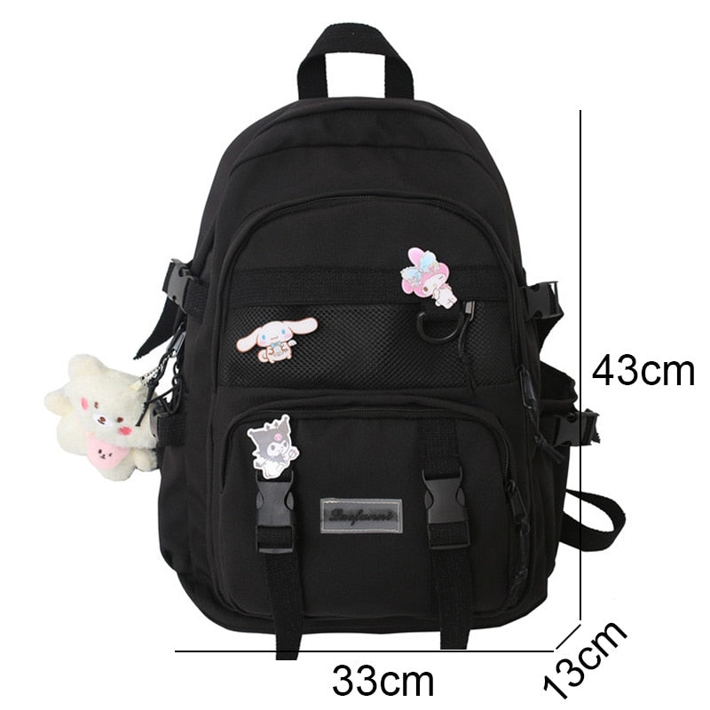 Fashion Girl Badge Waterproof Travel Mesh College Backpack Ladies Trendy Women School Bag Kawaii Female Laptop Backpack Cool Bag
