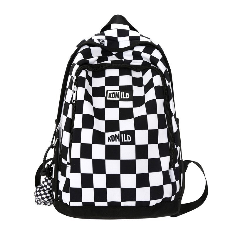 Male Women Plaid Backpack Fashion Lady Laptop School Bag New Girl Boy Backpack Trendy Female Men Travel Book Lattice Student Bag