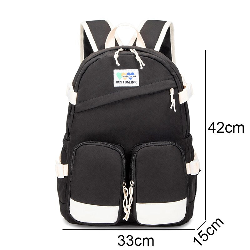 Girl Travel White Kawaii Book Backpack Trendy Women Laptop School Bag Female College Backpack Teenager Fashion Lady Leisure Bags