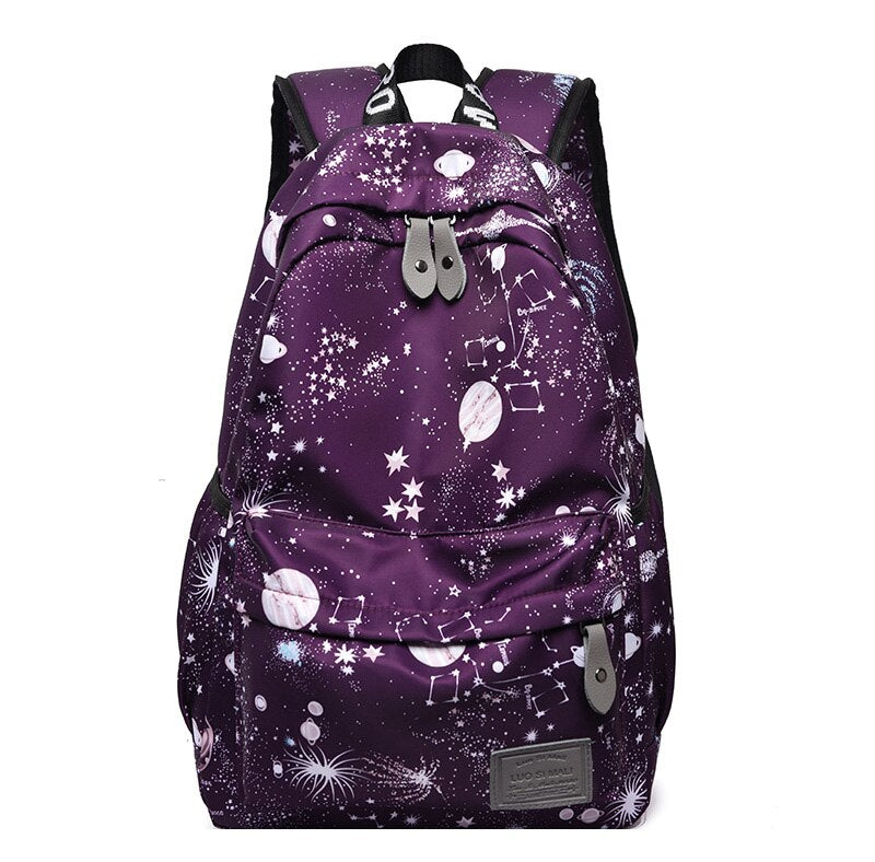 Fashion Teenage Girls School Bags Female Backpacks Planet Printing Laptop Bags for Women Bags Waterproof Travel Backpack Women