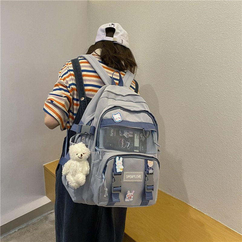 Fashion New Brand Nylon Women Backpacks Waterproof Fabric Rucksack for Teen Girls School Bag Students Bookbag Travel Mochila Big