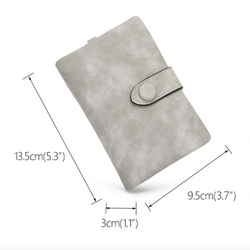 Tri-fold Short Women Wallets With Coin Zipper Pocket Minimalist Frosted Soft Leather Ladies Purses Female Pink Small Wallet