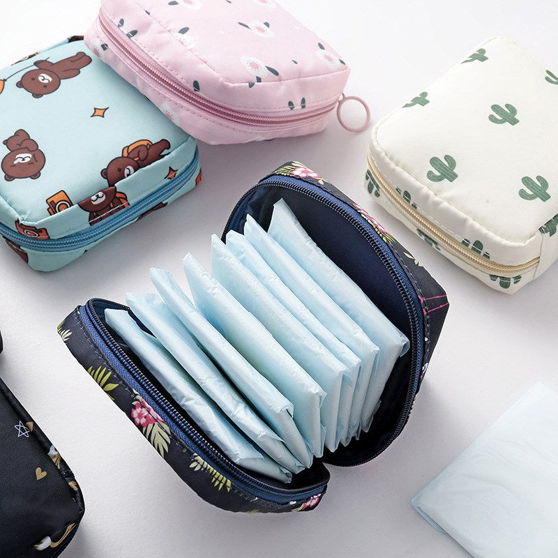 1PCS Women Cosmetic Bag Case Necessary Cute Travel Organizer Fashion Girl Lipstick Sanitary Pads Toiletry Bags Makeup Pouch