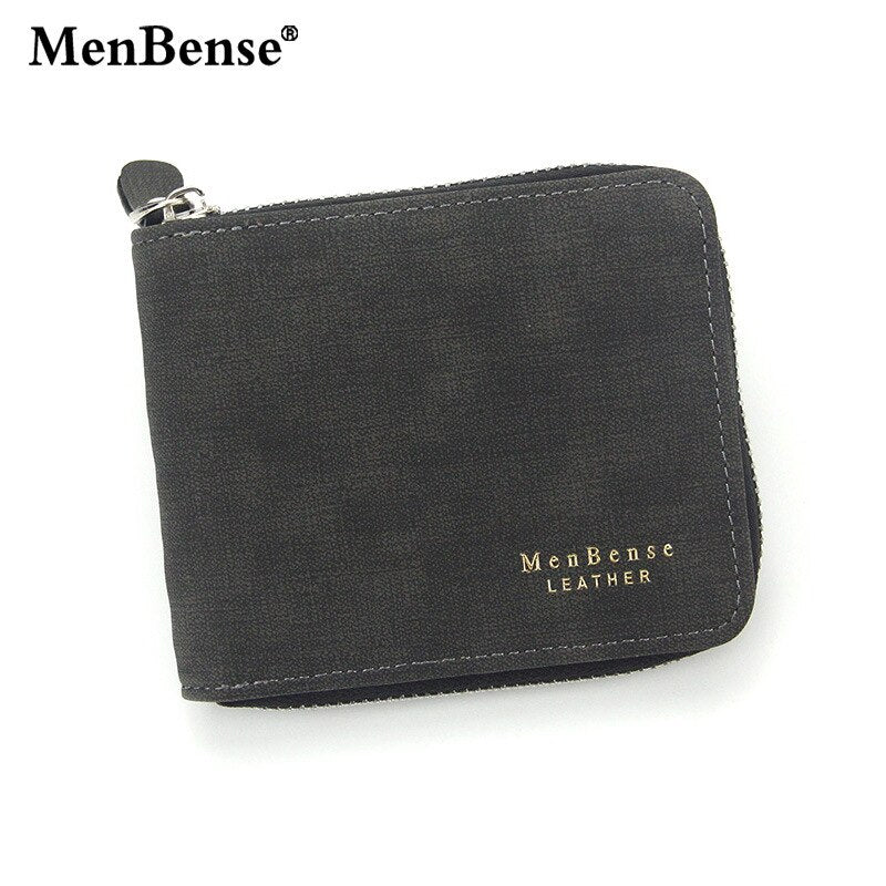 New Fashion Men's wallet with zipper PU Men Short Wallet Coin Purse Wallet Men's Purse Coin Pouch Card Holder Coin purse men