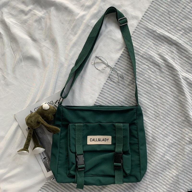 Young Women Large Capacity Of The Single Shoulder Bag Pack Waterproof Pure Color Messenger Bag Of Inclined Students Pack