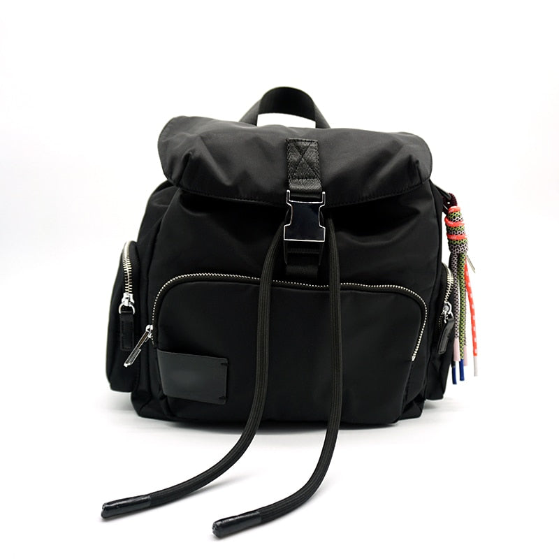 Fashion Brand Tassel Women's Backpack Nylon Waterproof Travel Female Backpacks Casual Large Capacity Flap School Backpack Bolsos