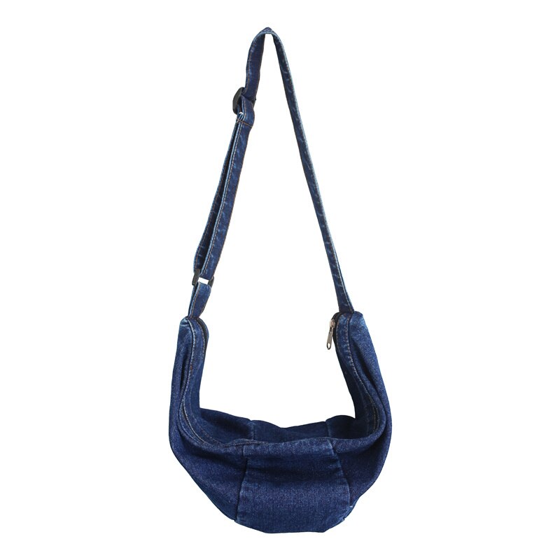 Large Capacity Canvas Shoulder Bags For Women Solid Fashion Fold Female Handbag Jean Big Shopping Eco Bag Denim Crossbody Bags