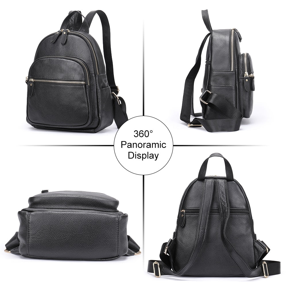 WESTAL Women's Leather Backpack Black School Backpack for Women Bagpack Luxury Shoulder Bags Woman mochila feminina Back Pack