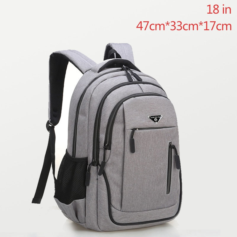 Large Capacity Backpack Men Laptop Backpacks 15.6 Oxford Black Solid Big High School Bags Teen College Boy Gril Student Backpack